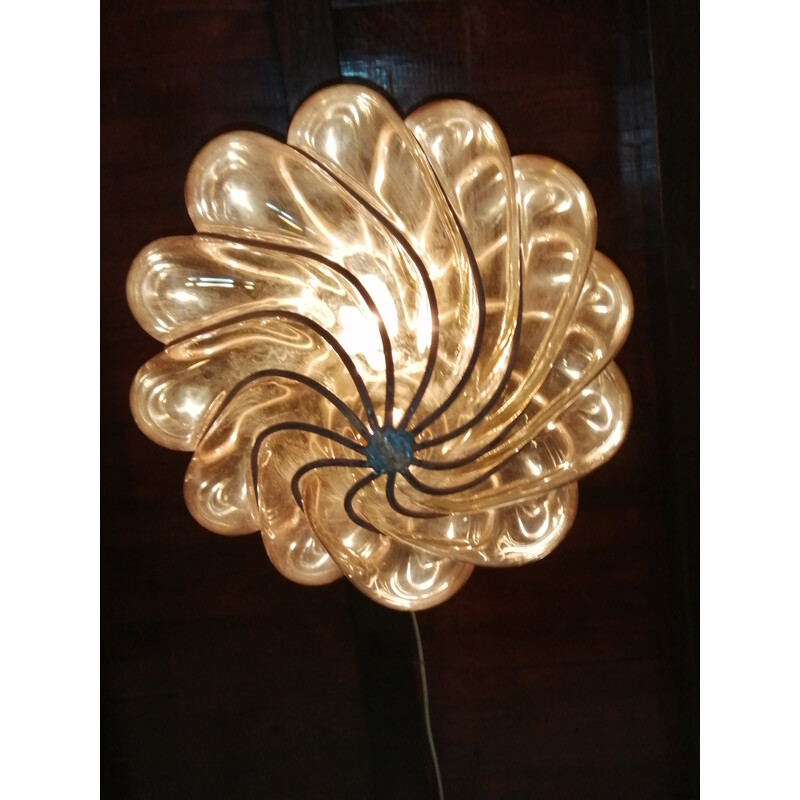 Lámpara espiral vintage en cristal de Murano par Gianni Seguso, 1960