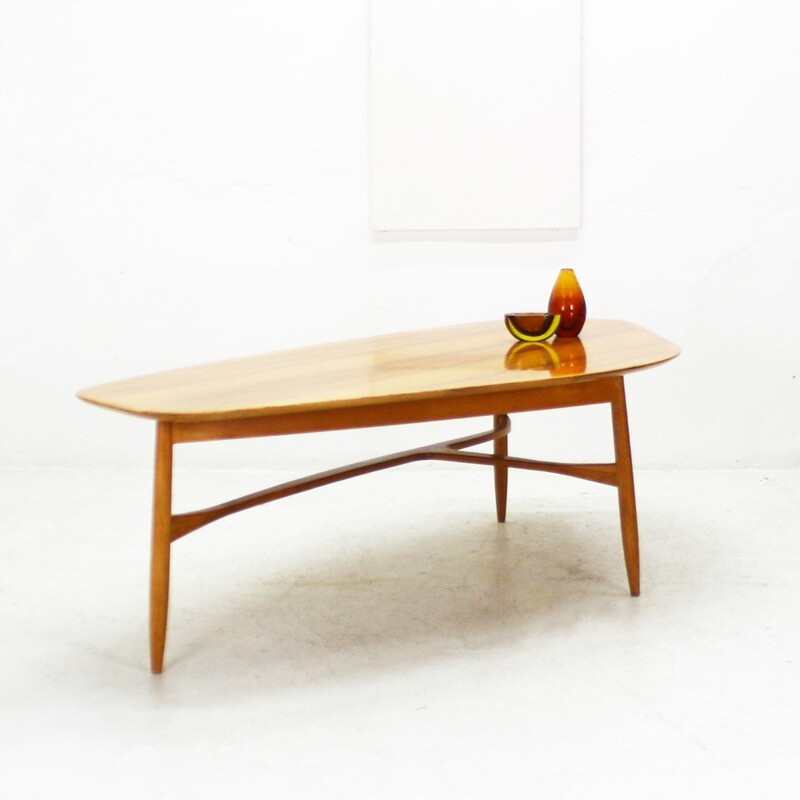 Coffee table walnut and beech by Svante Skogh - 1950s