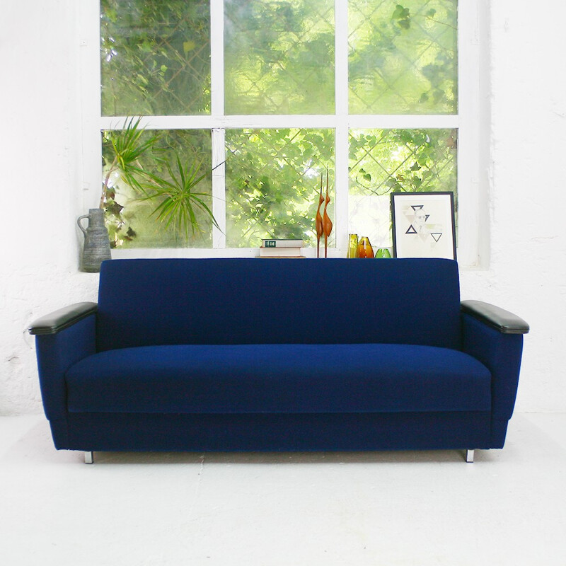 Canapé-lit deux places en bleu royal brillant - 1960
