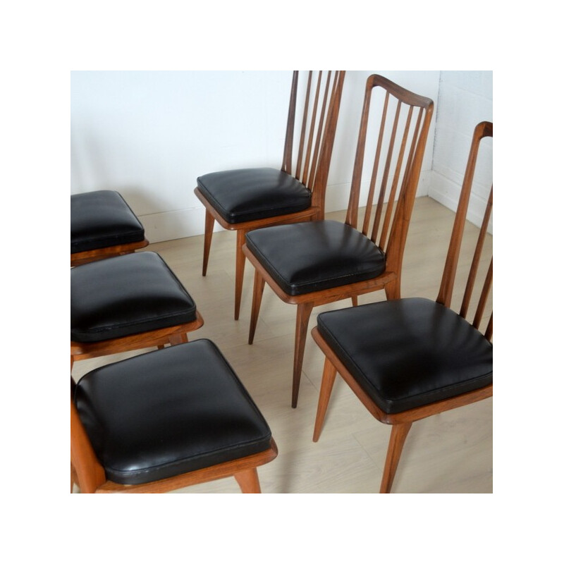 Suite of 6 chairs, Charles RAMOS - 1960s