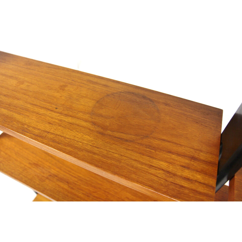 Scandinavian vintage "double" teak shelf, Sweden 1960