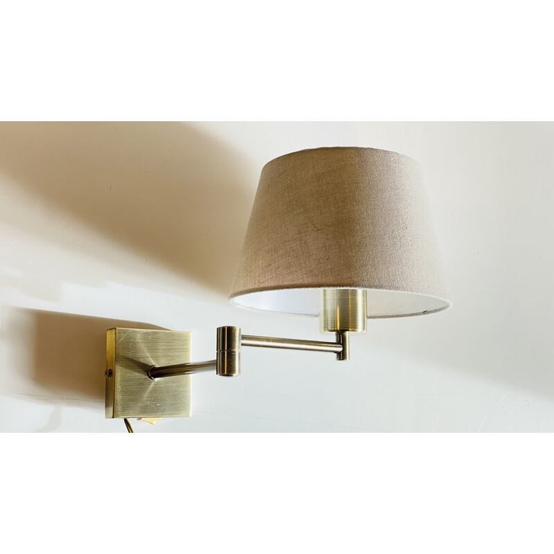 Vintage articulated brass wall lamp by Massive