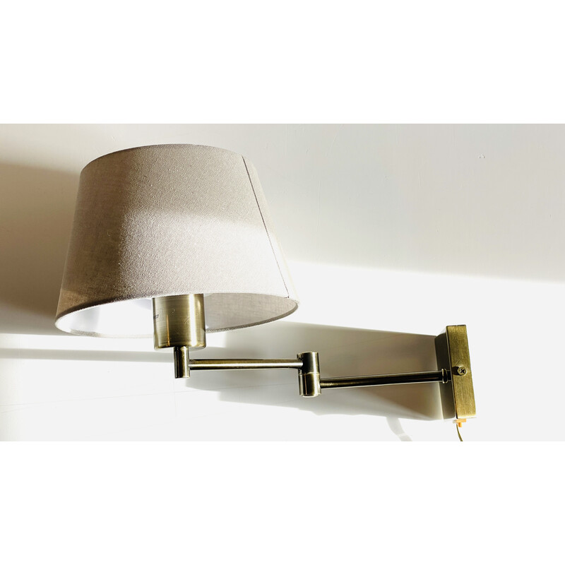 Vintage articulated brass wall lamp by Massive