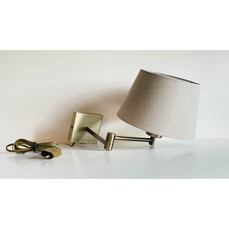 Vintage articulated brass wall lamp by Massive