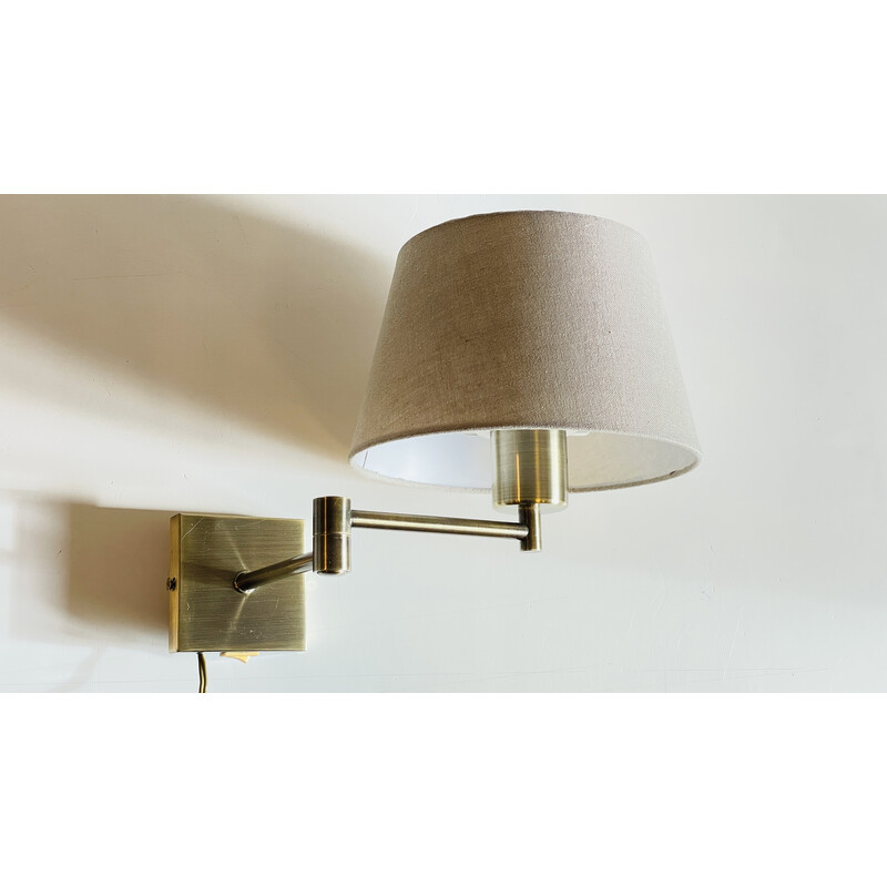 Lampada da parete articolata vintage in ottone di Massive