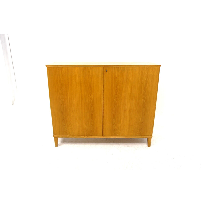 Scandinavian vintage elmwood cabinet, Sweden 1960