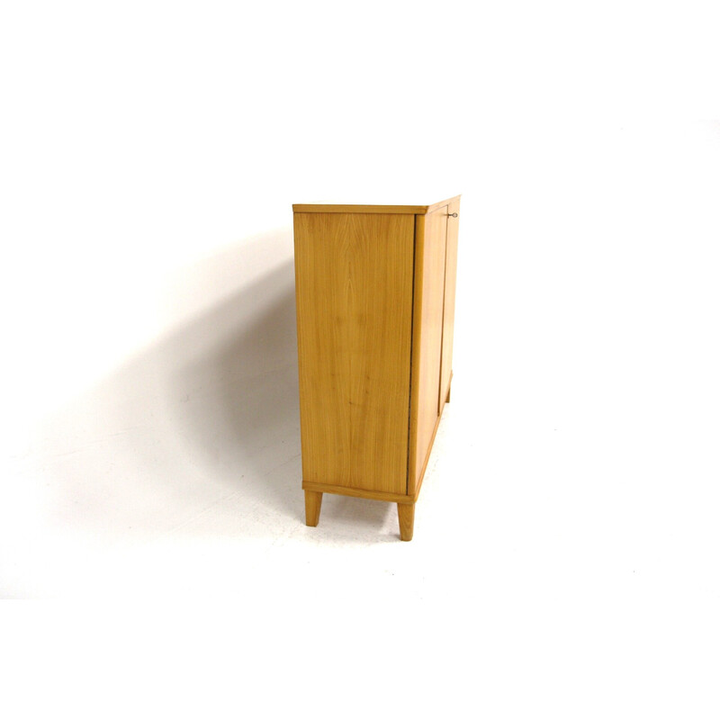 Scandinavian vintage elmwood cabinet, Sweden 1960