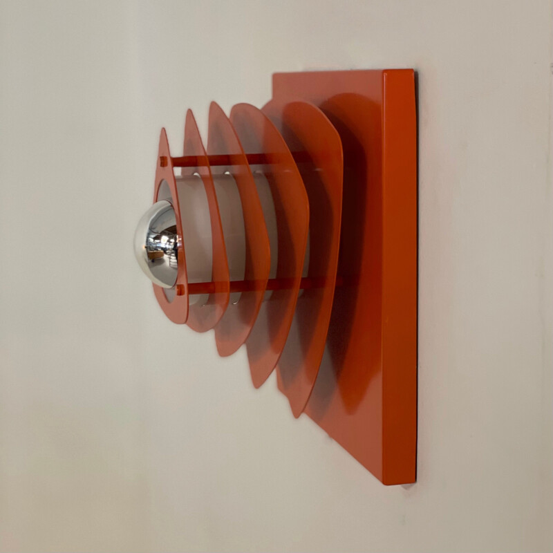 Vintage orange wall lamp by Hustadt Leuchten, Germany 1970s