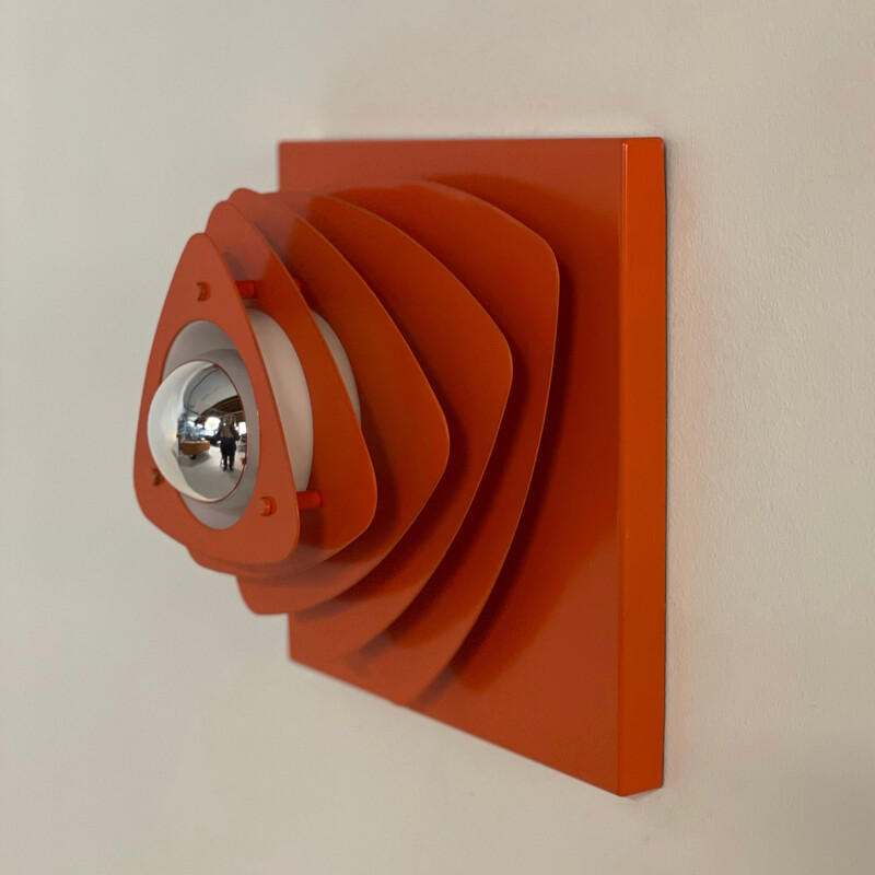 Vintage orange wall lamp by Hustadt Leuchten, Germany 1970s