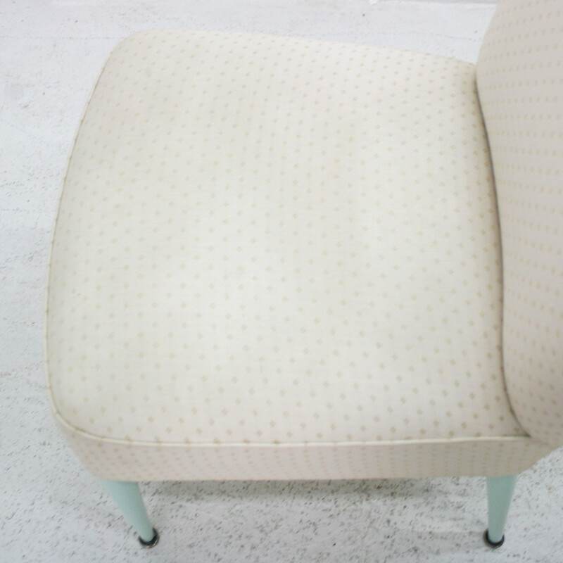 Pair of beige mid century cocktail chairs - 1950s