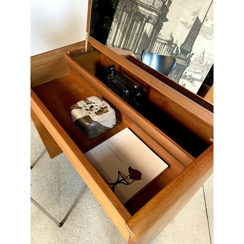 Vintage Danish secretary in teak by Arne Wahl Iversen for Vinde Møbelfabrik, 1960s