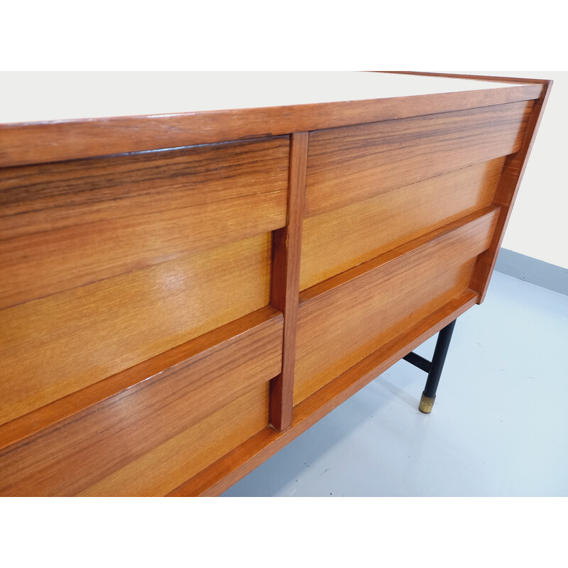 Vintage modernist teak and metal sideboard, 1960