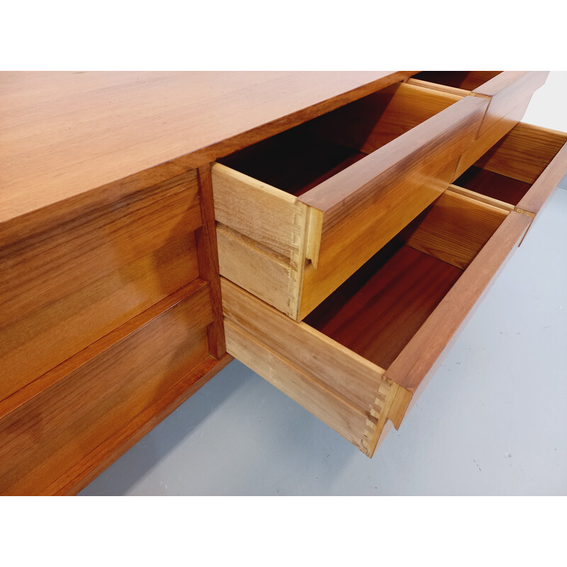 Credenza modernista vintage in teak e metallo, 1960