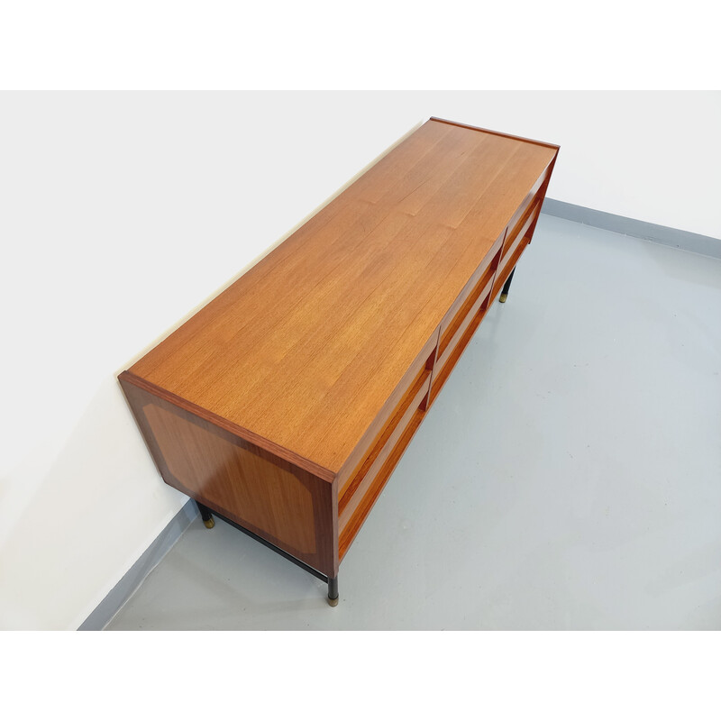 Vintage modernist teak and metal sideboard, 1960