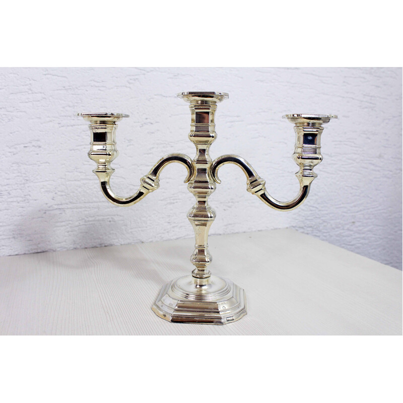 Pair of vintage silver plated candlesticks by Bmf, 1960