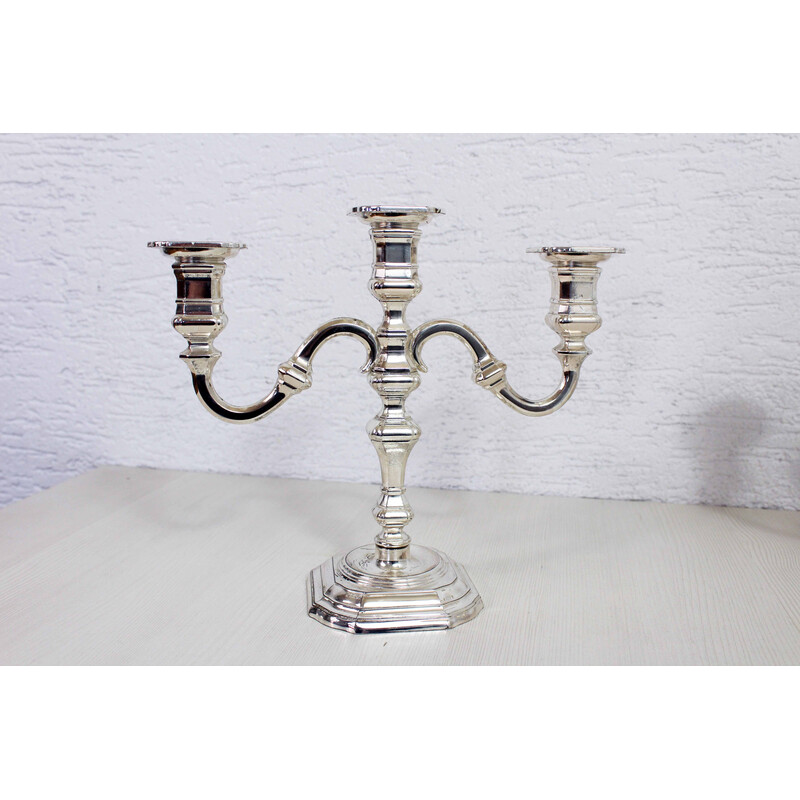 Pair of vintage silver plated candlesticks by Bmf, 1960