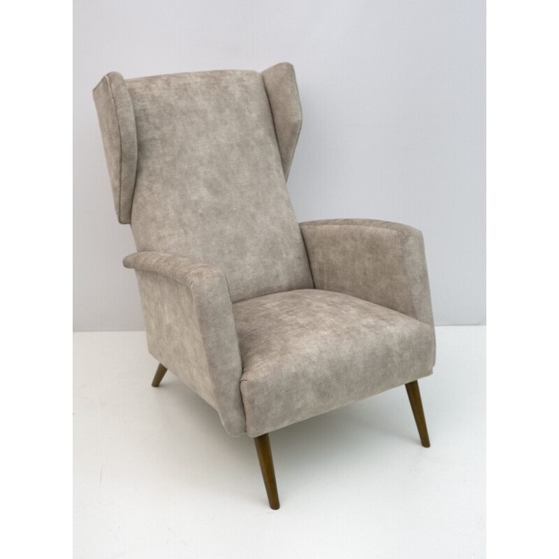 Pareja de sillones vintage "Alata" Mod. 820 en terciopelo de Gio Ponti, Italia 1950