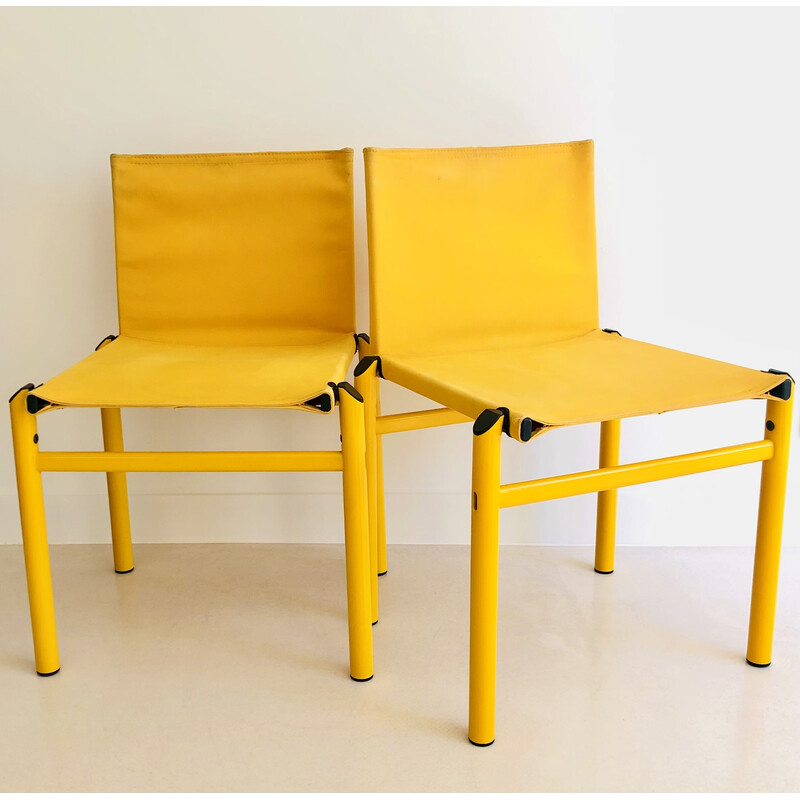 Pair of vintage "Mastro" chairs by Afra and Tobia Scarpa for Molteni, Italy 1980