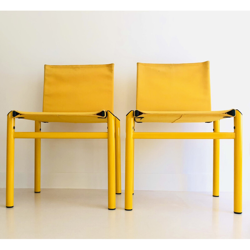 Pair of vintage "Mastro" chairs by Afra and Tobia Scarpa for Molteni, Italy 1980