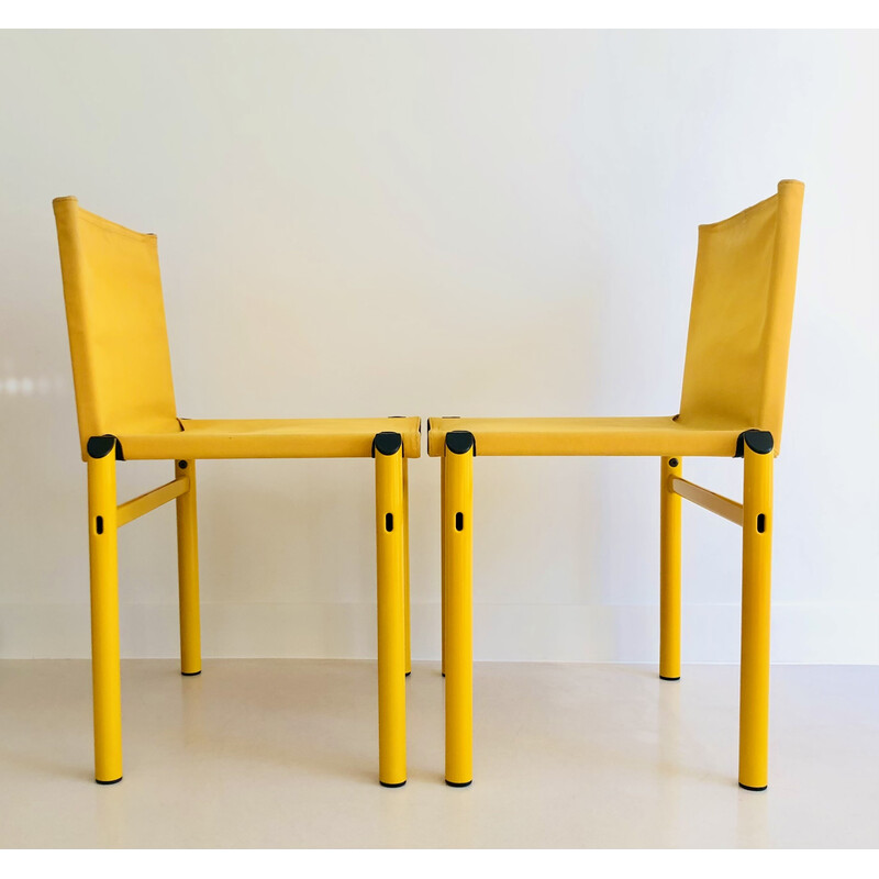 Pair of vintage "Mastro" chairs by Afra and Tobia Scarpa for Molteni, Italy 1980