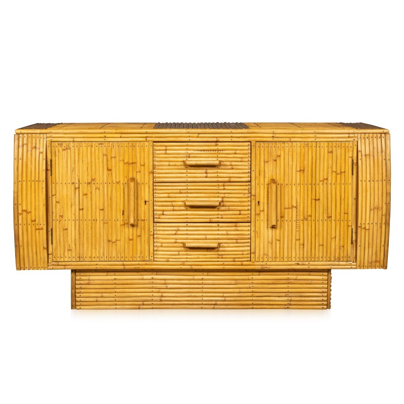 Vintage bamboo lowboard by Angraves, 1960