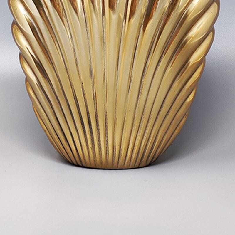 Vintage metal Shell vase by Macr, Italy 1960