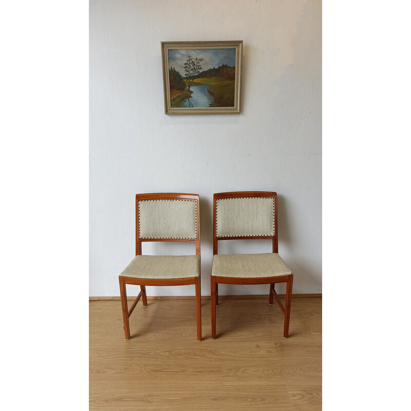 Paar vintage teakhouten stoelen, 1970