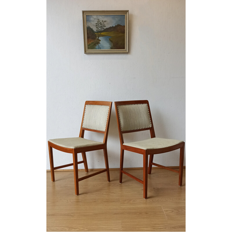 Paar vintage teakhouten stoelen, 1970