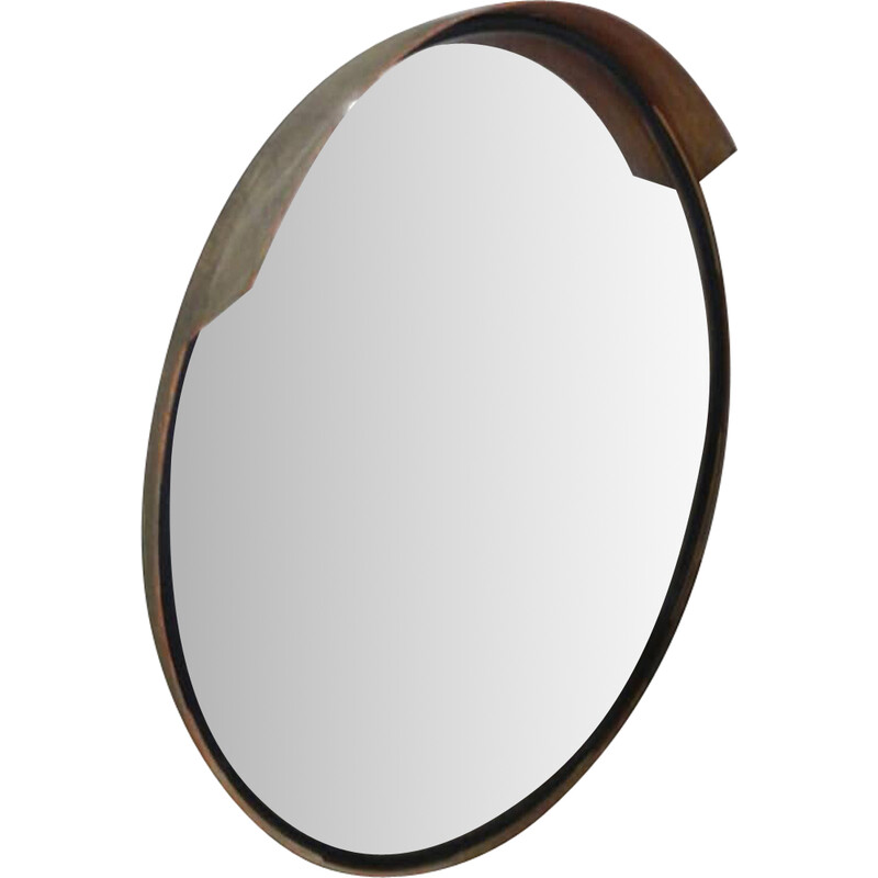 Vintage street mirror with plastic cover