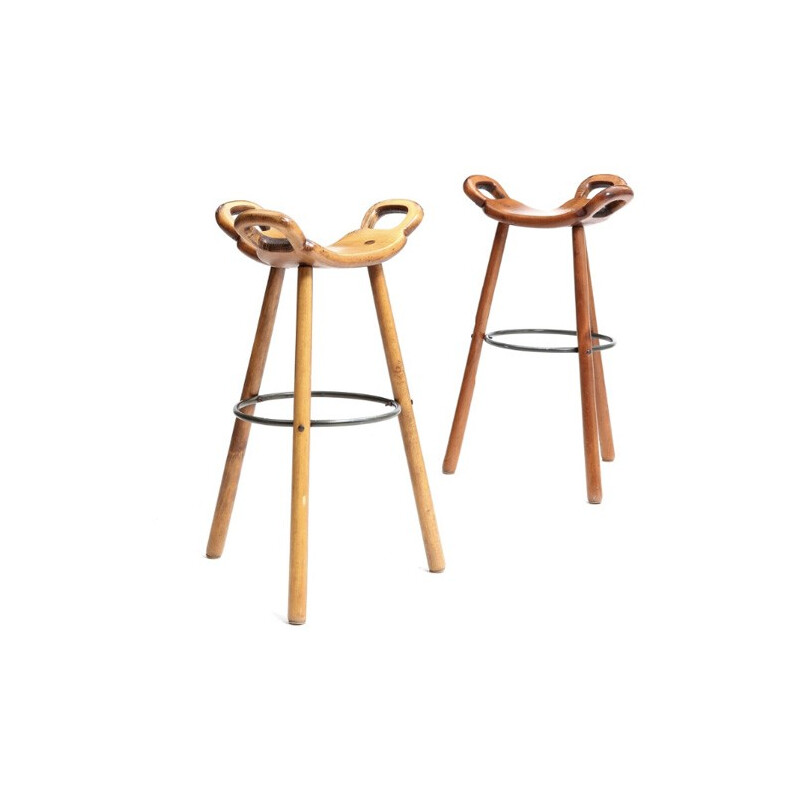 Pair of Marbella stools by Sergio Rodriguez - 1970s
