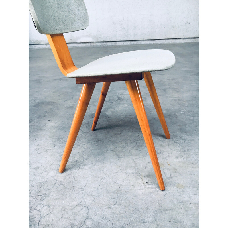 Pair of vintage wood and plastic side chairs by Cor Alons, Netherlands 1950