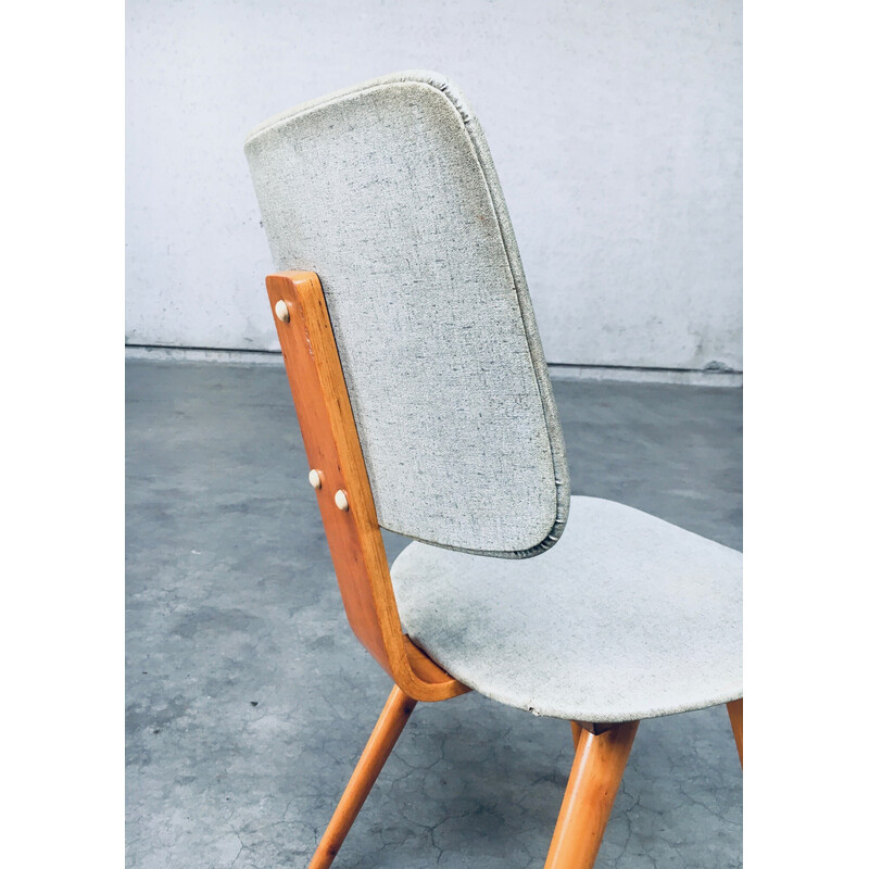 Coppia di sedie vintage in legno e plastica di Cor Alons, Paesi Bassi 1950