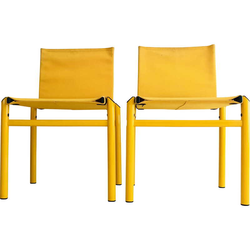 Pair of vintage "Mastro" chairs by Afra and Tobia Scarpa for Molteni, Italy 1980