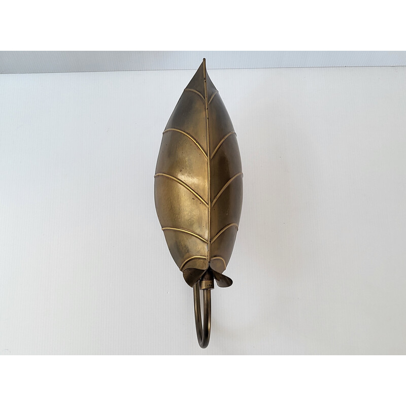 Vintage leaf-shaped wall lamp, 1970