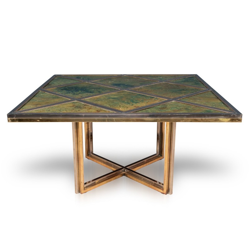 Vintage brass and chrome table by Romeo Rega for Metalarte, Italy 1970