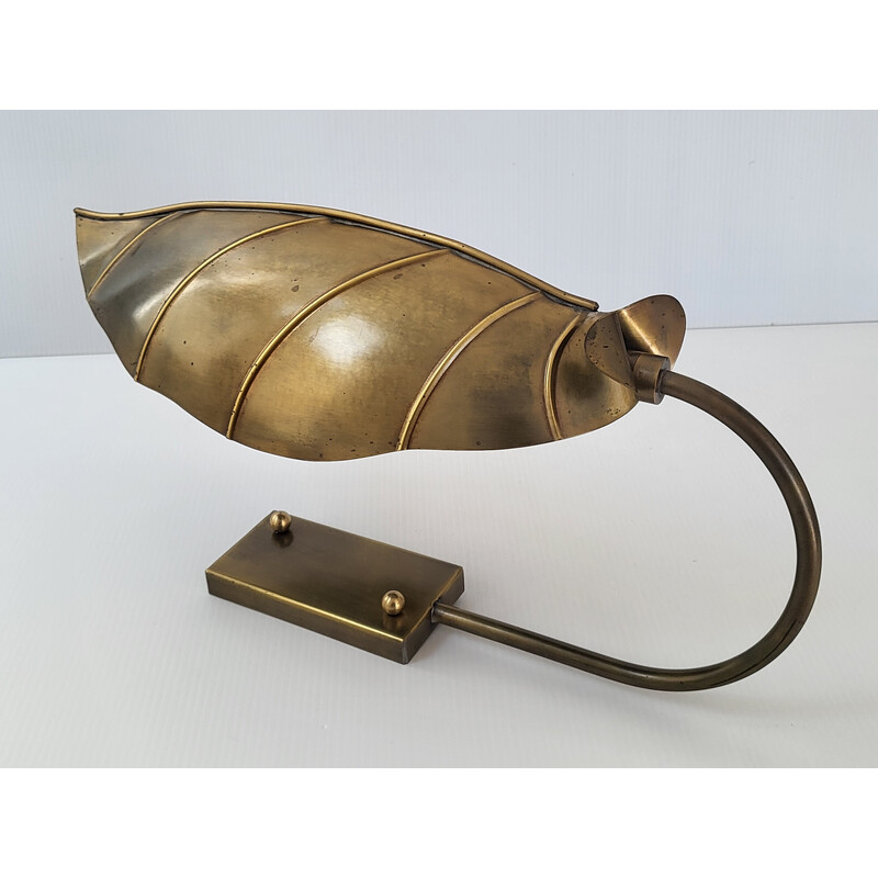 Vintage leaf-shaped wall lamp, 1970