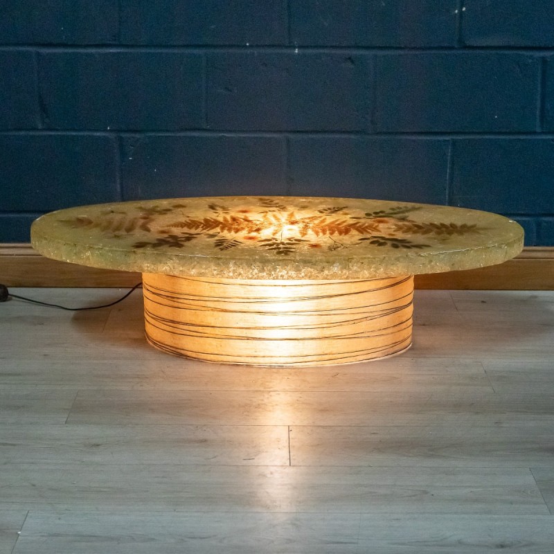 Vintage lighted coffee table "Accolay", France 1960