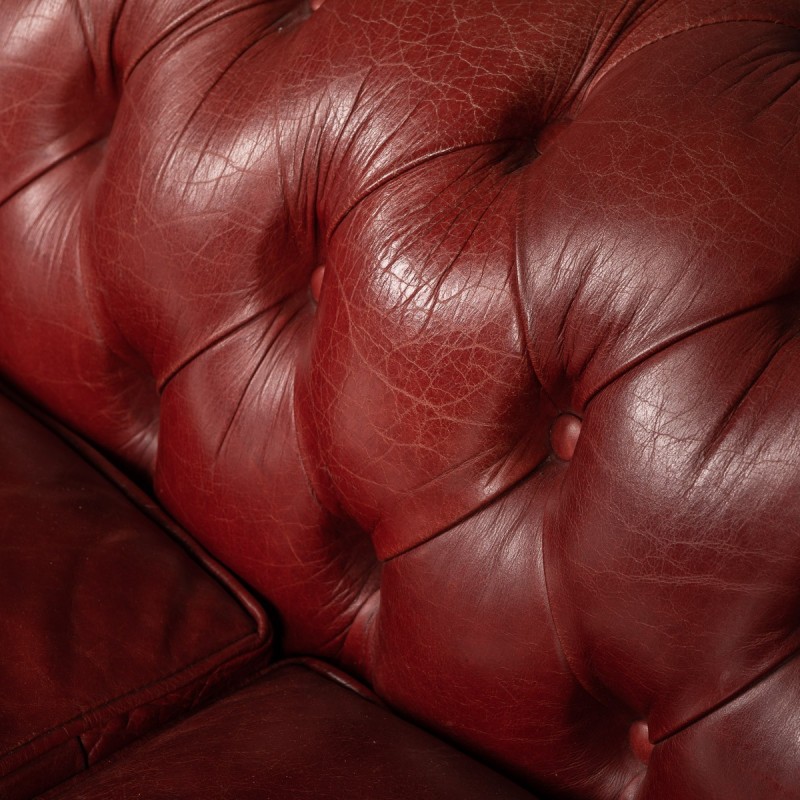 Canapé Chesterfield vintage en cuir, 1980