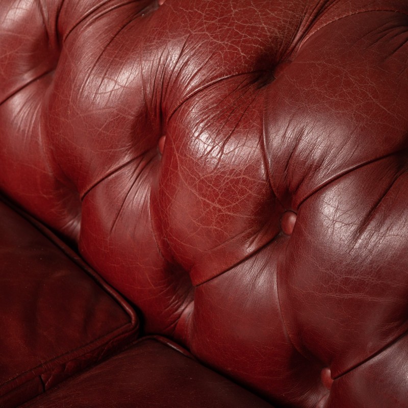 Vintage leather Chesterfield sofa, 1980