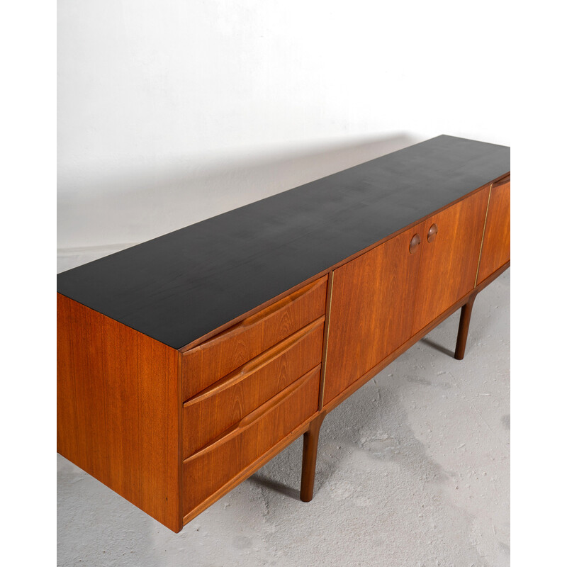 Credenza Dunfermline di metà secolo in teak e nero di Tom Robertson per A.H. Mcintosh, Regno Unito 1970