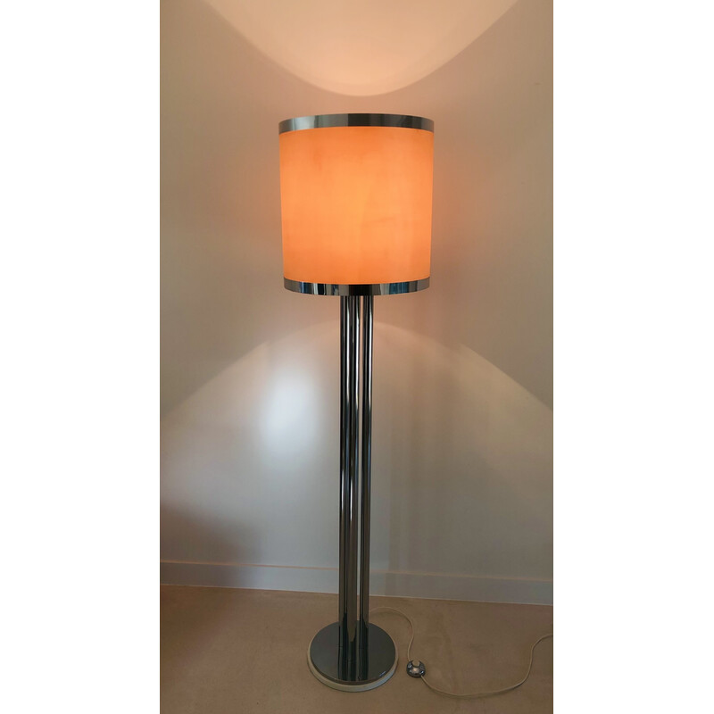 Vintage floor lamp in chromed steel, Italy 1970