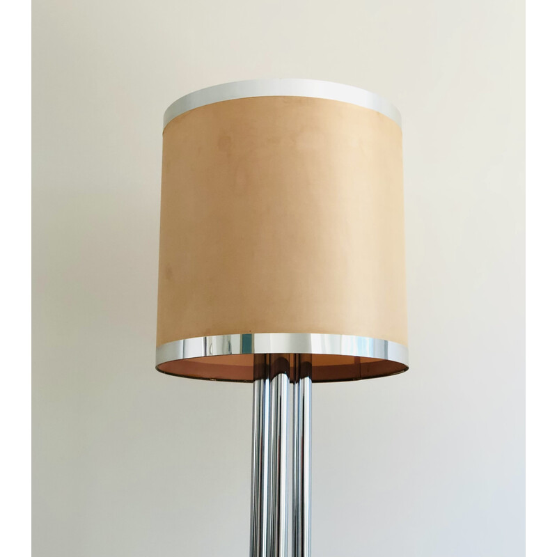 Vintage floor lamp in chromed steel, Italy 1970