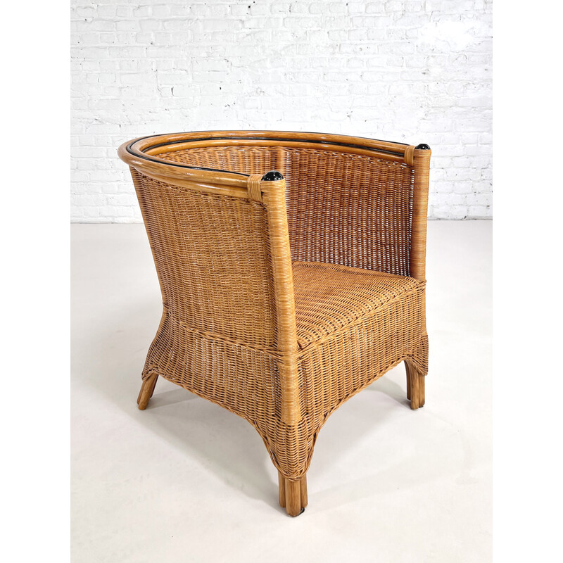 Vintage-Sesselpaar aus Rattan und Korbgeflecht