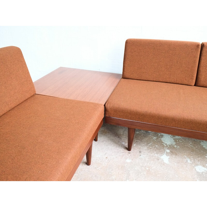 Pair of danish sofa beds for corner formation - 1960s