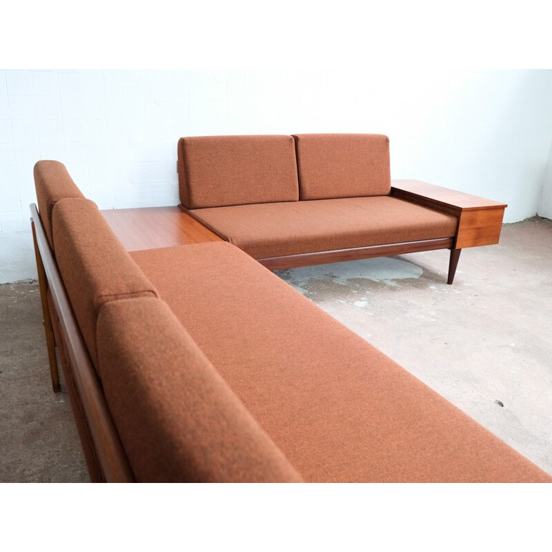 Pair of danish sofa beds for corner formation - 1960s