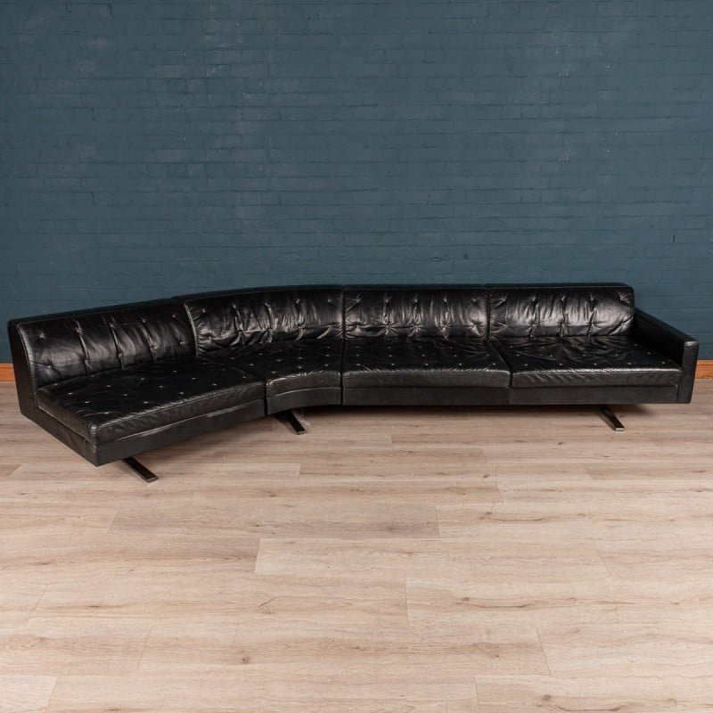 Vintage Italian leather living room set by Jean-Marie Massaud for Poltrona Frau