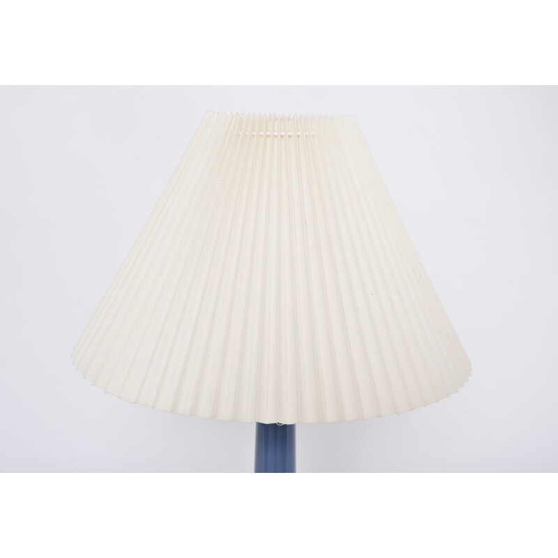 Vintage blue Danish table lamp by Esben Klint for Holmegaard