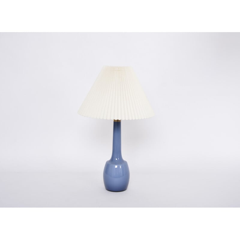 Lampe de table danoise bleue vintage par Esben Klint pour Holmegaard