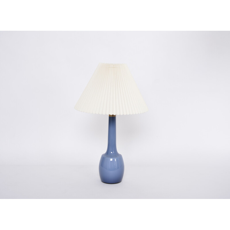 Vintage blue Danish table lamp by Esben Klint for Holmegaard