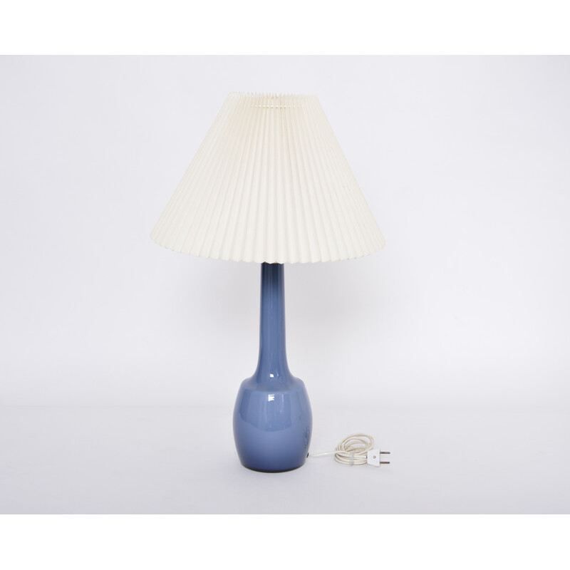 Vintage blue Danish table lamp by Esben Klint for Holmegaard